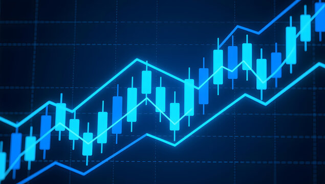 High contrast economic growth data chart in blue