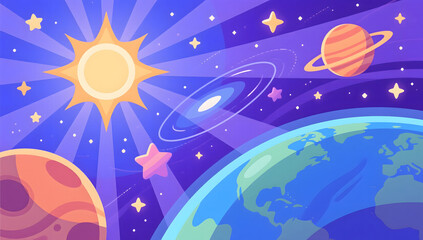 Cosmic planet horizon natural landscape Abstract sphere concept background