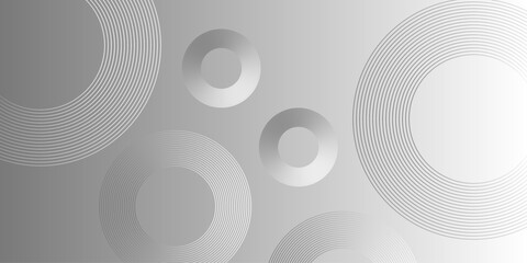 Fototapeta premium Abstract white glowing geometric lines on gray background. white and black background with white circle rings. Crossing line patterned background. Vector modern grey wave curves line for banner design