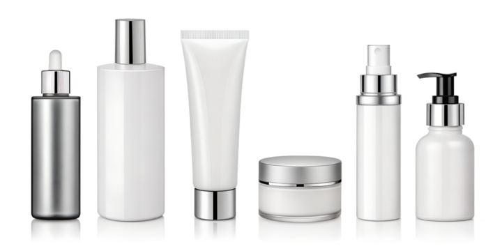 PNG cosmetic bottle cream tube shampoo container blank product vector beauty skincare set pack template lotion background branding

