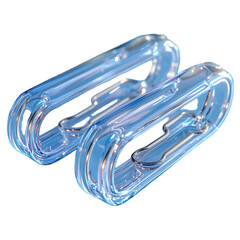 Crisp depiction of paper clips arranged neatly with subtle reflections, isolated on transparent background, PNG Cutout