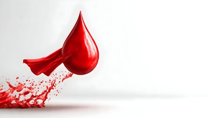 Minimalist vector design of human hand giving blood bag with heart symbol isolated on white background using simple line art technique