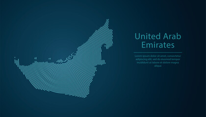 United Arab Emirates map contour with abstract circular line pattern © magr80