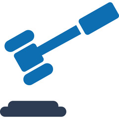 Blue and Dark Blue Gavel Icon on Transparent Background Symbolizing Justice Law Legal Courtroom Auction and Judgment