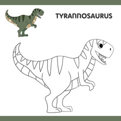 Tyrannosaurus Copy Colour worksheet for kids