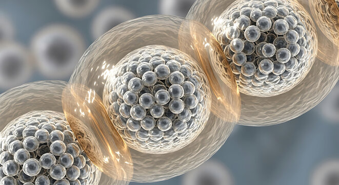 Microscopic View of Cells Dividing and Multiplying Representing Cell Biology and Growth Concepts - Powered by Adobe
