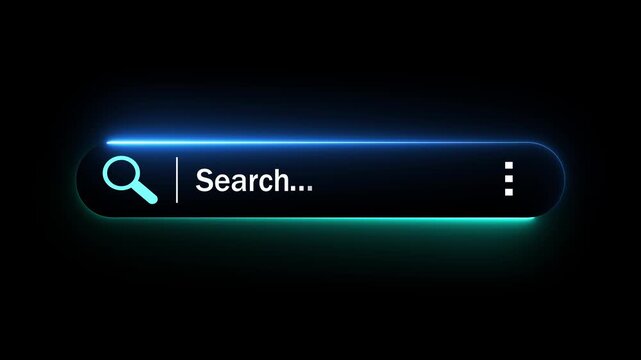 Search engine optimization concept on the transparent background. Motion graphics of  with search bar for data search on website online idea. 4k video animation.