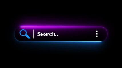 Search engine optimization concept on the transparent background. Motion graphics of  with search bar for data search on website online idea. 4k video animation.