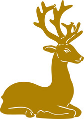 Minimalist reindeer line art illustration &mdash; elegant winter animal silhouette, simple Scandinavian Christmas graphic, modern outline vector for seasonal holiday design projects.