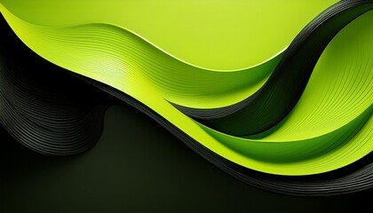 abstract shape in black and bright lime green a stylized flowing form in black against a vibrant lime green backdrop textured edges define the shape