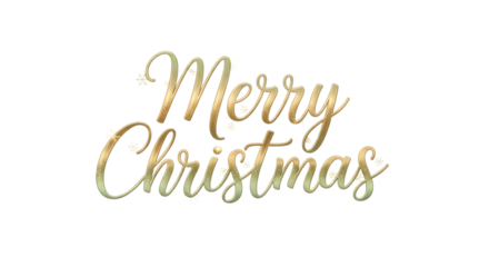 Transparent background golden glitter merry christmas text isolated on transparent background
