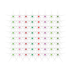 (Colorful Starburst Grid Pattern, Abstract Geometric Background)