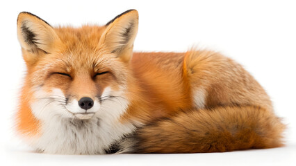 Obraz premium Fox, It's getting sleepy. isolated on a white background