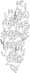 Cats artwork cute vector style with heart