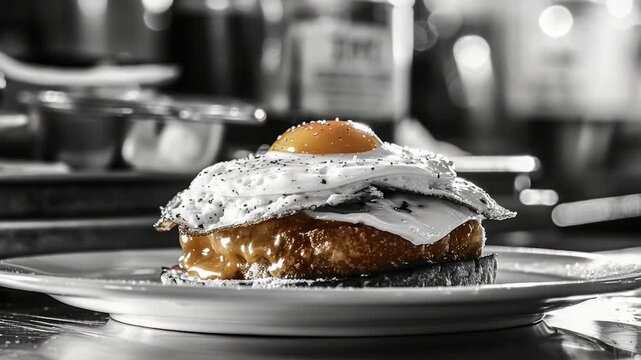 A single donut with creamy icing on a plate, perfect for snacking or serving at a party