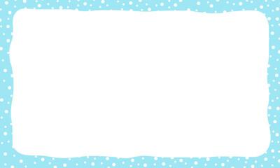 Snowy Blue Frame Background, Winter Snow Frame Illustration, Christmas border frame
