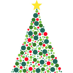 Christmas tree design, Modern Christmas tree dot pattern illustration, Christmas element for decoration 