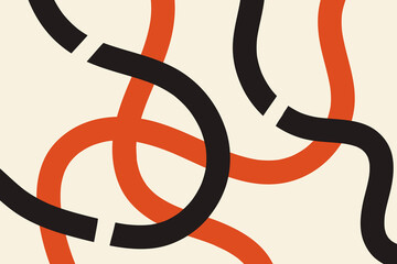 Abstract hand drawn lines background. Modern design template with chaotic curvy elements