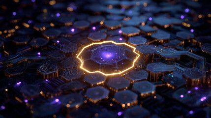 Futuristic Cybersecurity - Abstract Data Protection Network