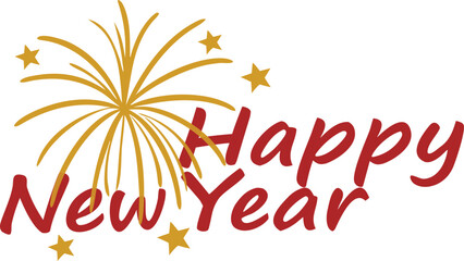 happy new year fireworks celebration vector icon