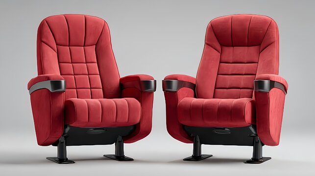 Red theater seats cinema chairs auditorium seating movie house comfortable style