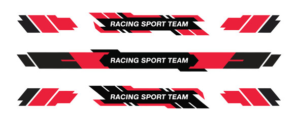 set of car racing stripes featuring sport decals, vinyl stickers, and dynamic automobile decoration elements, designed for creating high-energy racing graphics and enhancing modern performance vehicle