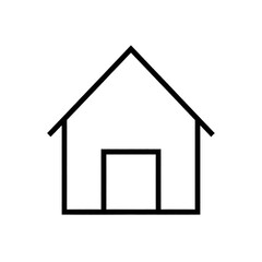 Minimalist house icon outline on white background
