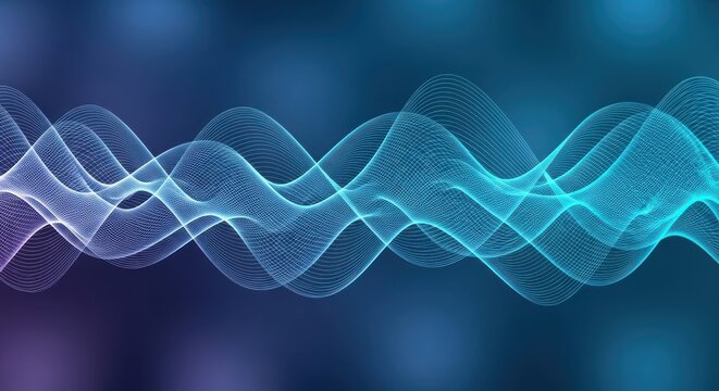 Abstract blue wave pattern flows across a dark background creating a modern and dynamic design suitable for technology presentations digital art projects or futuristic wallpapers adding a vibrant tou