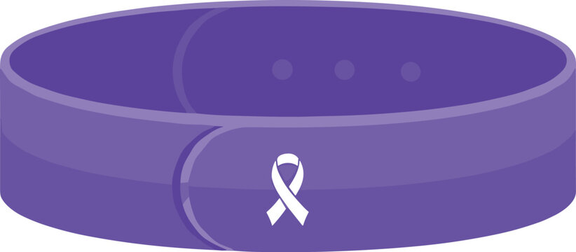 Purple awareness ribbon wristband for epilepsy support