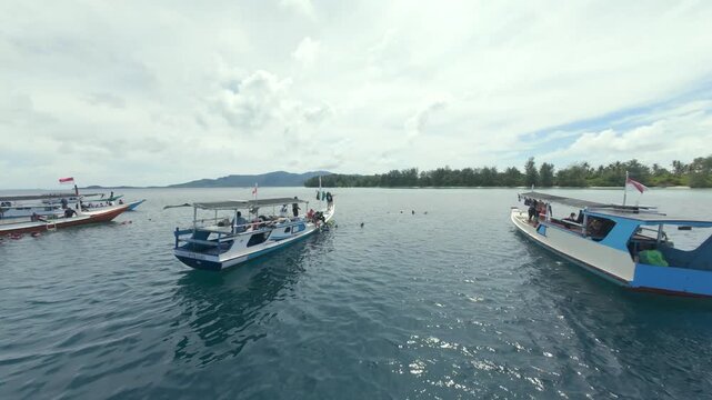 Dynamic FPV Drone Shot Soaring Over Pristine Tropical Beaches and Island Scenery of Karimunjawa
