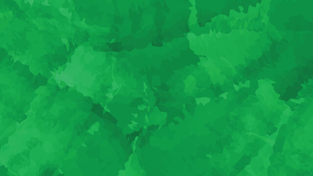 Abstract green background with watercolor texture and dark shades.