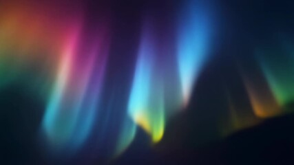 Color gradient wave shifting across a dark background featuring blue pink orange yellow green and purple tones abstract ethereal light band blending smoothly with soft edges - Powered by Adobe