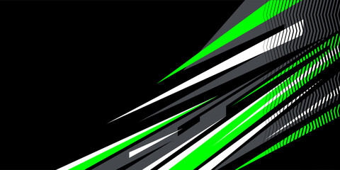 Modern Green Abstract Racing Stripes Graphic Background with Bold Halftone Elements