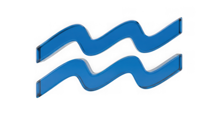 Aquarius zodiac sign symbol, isolated on transparent background