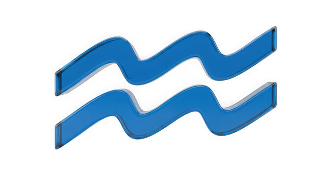 Aquarius zodiac sign symbol, isolated on transparent background