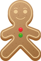 Gingerbread Man Cookie Illustration