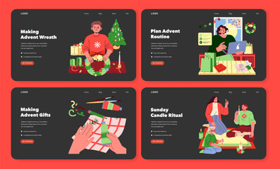 Advent Preparation Activities in Vector Illustration Set