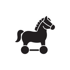 Horse toy Icon silhouette vector flat illustration design on white background