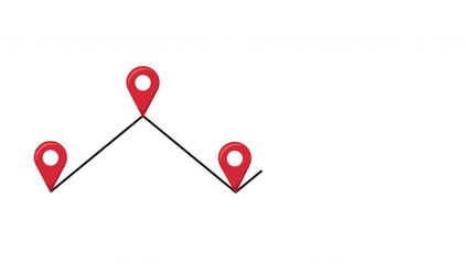 Pin with Diverging Route Split ProRes 4K 60 FPS Alpha Channel Animation