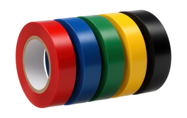 Multi-colored electrical tape set for wire marking and insulation in repair kits.