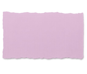 Purple paper piece isolated on transparent background, for notes, messages or design elements