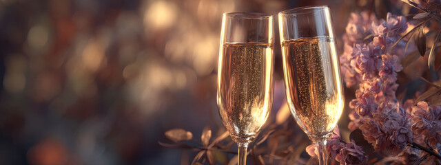 Celebrate the special occasion with champagne flutes. A perfect evening.