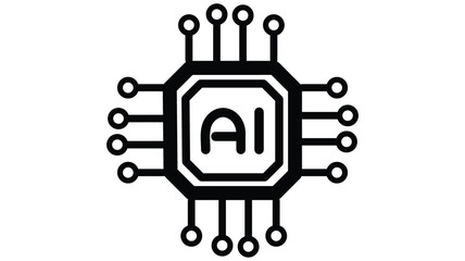 Modern AI processor illustration for innovative technology designs and futuristic projects, demonstrating artificial intelligence and advanced computer power.