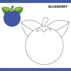 Blueberry Copy Colour worksheet for kids