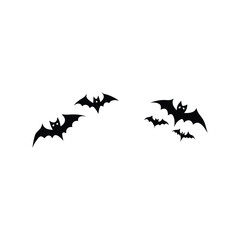 “Flying Bat Silhouette Isolated on White – Halloween Wildlife Vector Graphic”