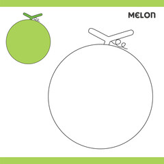 Melon Copy Colour worksheet for kids