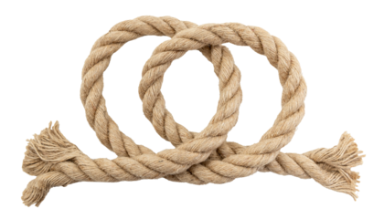 Jute. Twisted linen rope on a white background. Rope