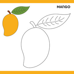 Mango Copy Colour worksheet for kids