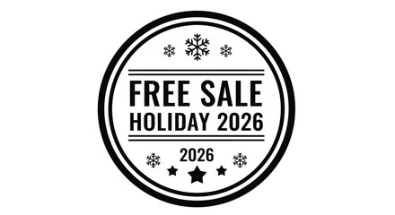 Free Sale Holiday 2026 Stamp Design.