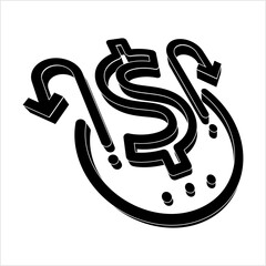 Money Back Dollar Icon Design